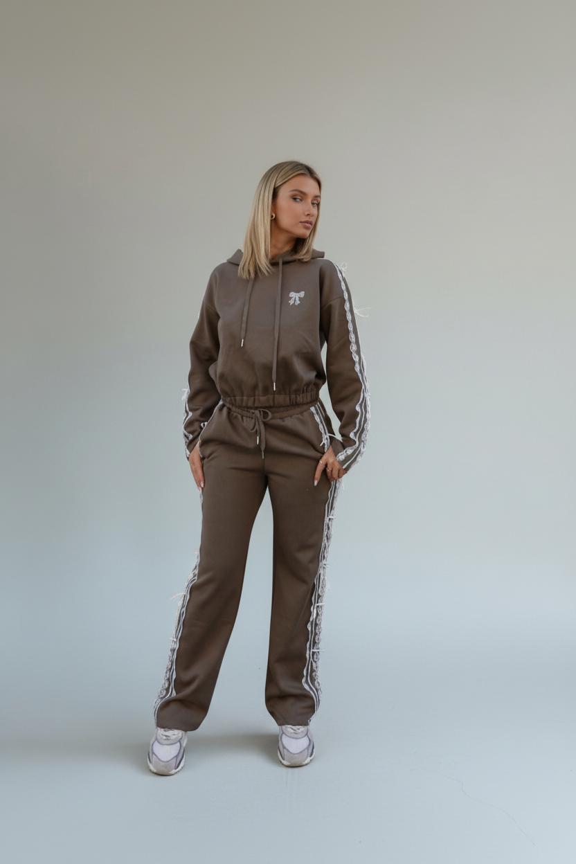 Chloe Set Kaki - Trendy Sweater & Broek Set