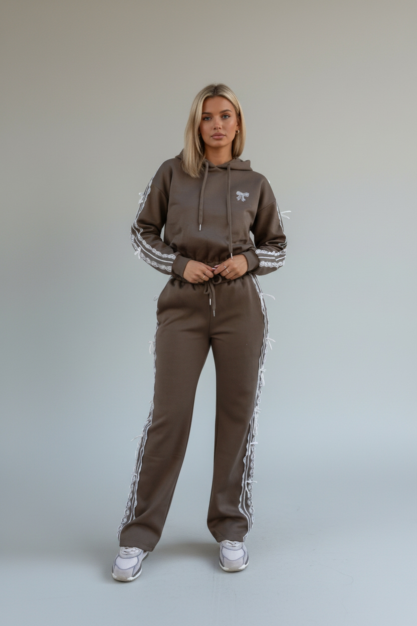 Chloe Set Kaki - Trendy Sweater & Broek Set